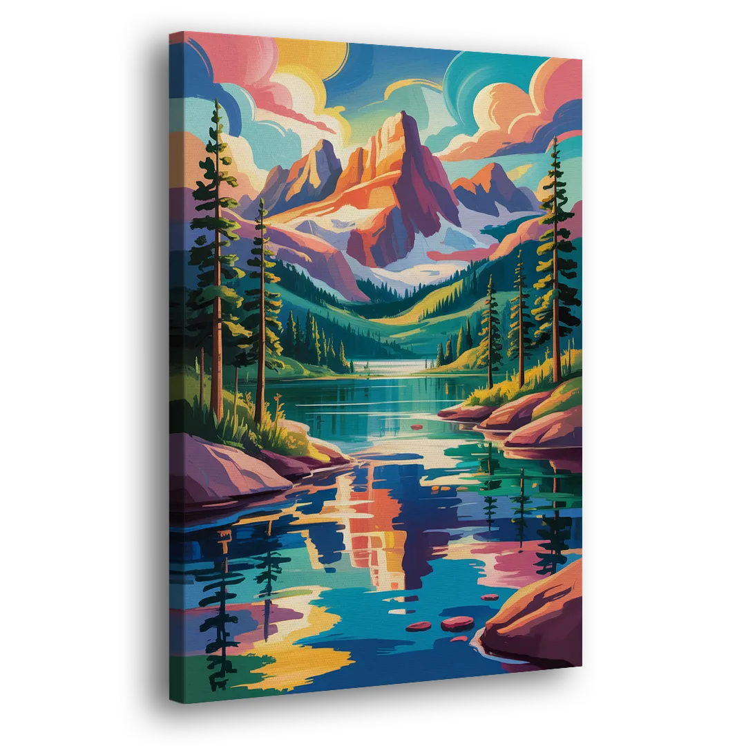 Rocky Mountain Serenity Side - Canvas Wall Art