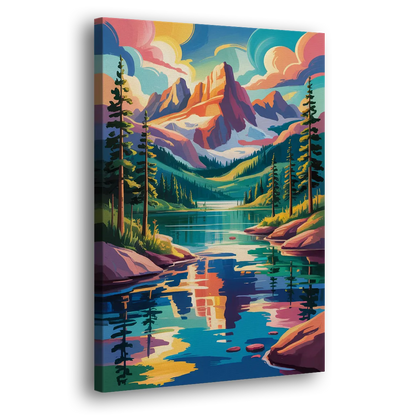 Rocky Mountain Serenity Side - Canvas Wall Art