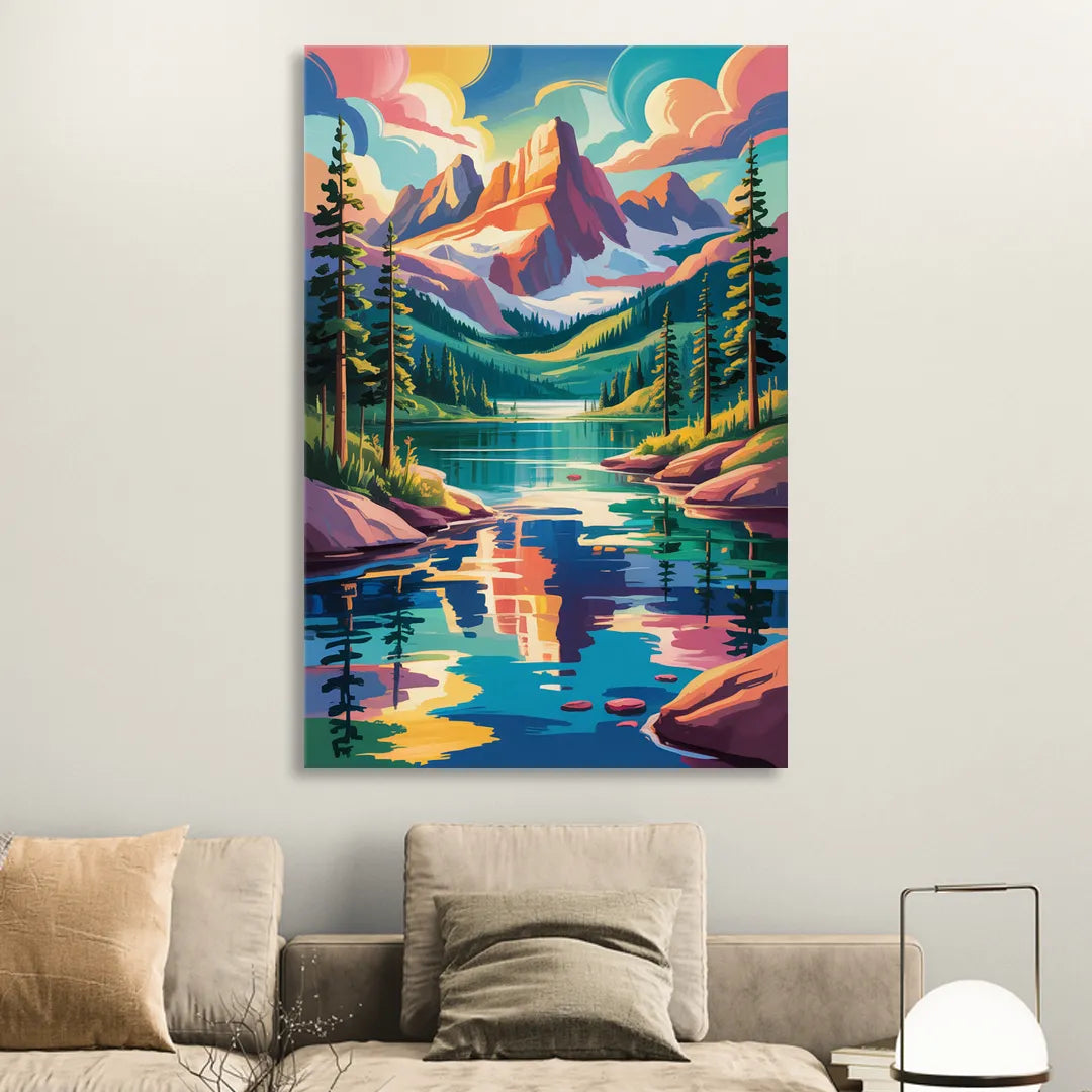 Rocky Mountain Serenity Sitting Room - Canvas Wall Art