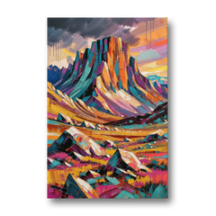 Expressive Rocky Mountain Tundra Storm - Canvas Wall Art - Front