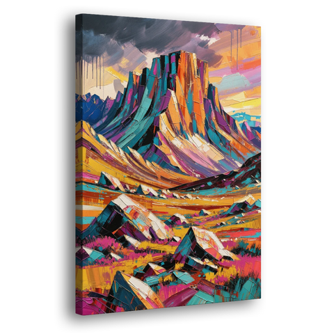 Expressive Rocky Mountain Tundra Storm - Canvas Wall Art