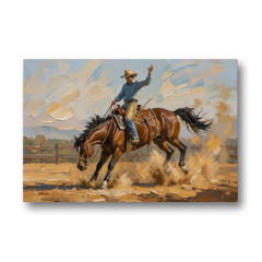 Rodeo Wall Art of the Bucking Bronco - Canvas Wall Art - Front