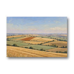 Rolling Hills Painting of Golden Hay and Sage - Canvas Wall Art - Front