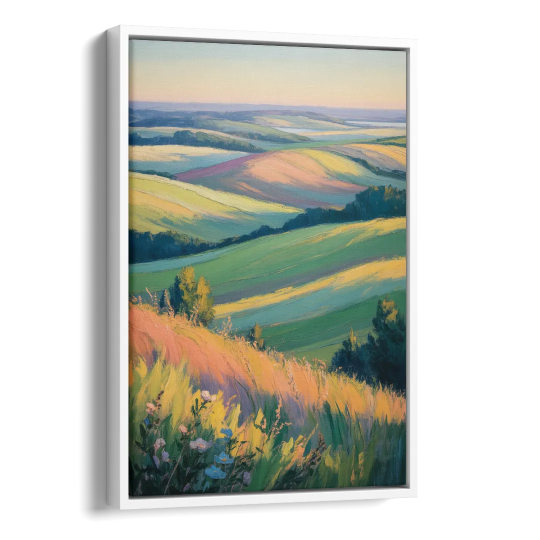 Rolling Hills of PEI Side - White Canvas Wall Art