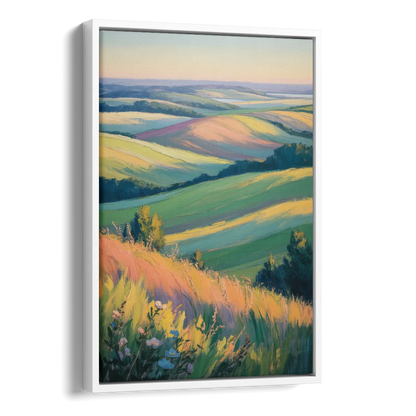 Rolling Hills of PEI Side - White Canvas Wall Art