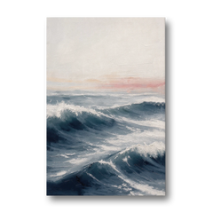 Rolling Navy Swells Under a Chalk Sky - Canvas Wall Art - Front