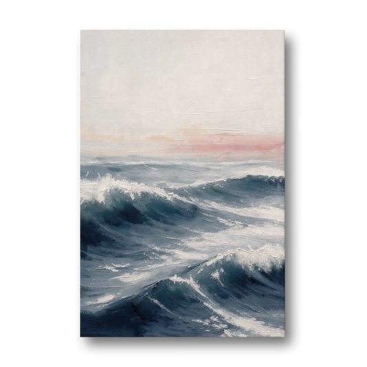 Rolling Navy Swells Under a Chalk Sky - Canvas Wall Art - Front