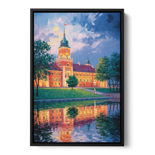 Royal Castle Glow - Black Framed Canvas Wall Art - Front