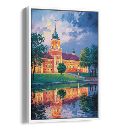 Royal Castle Glow Side - White Canvas Wall Art
