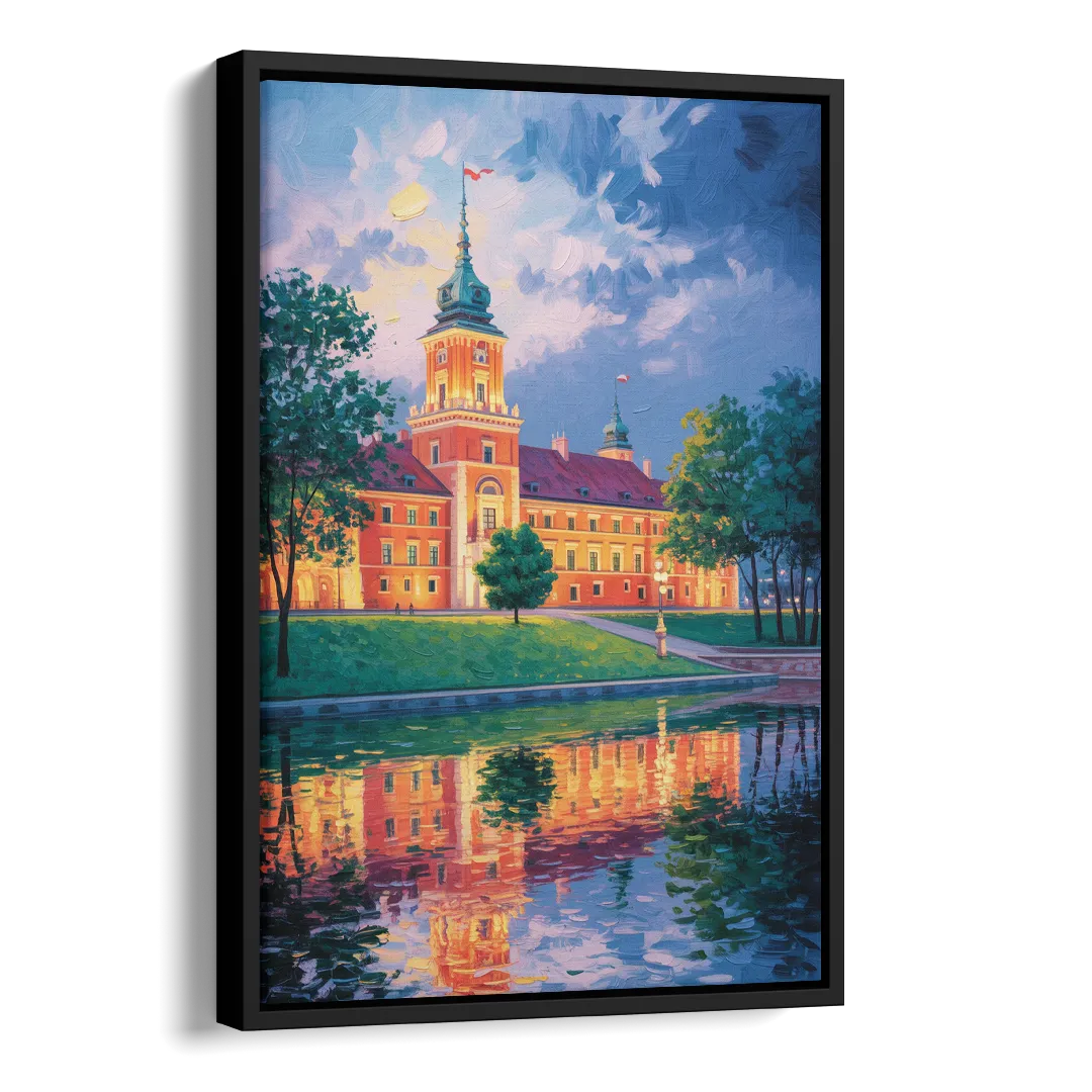 Royal Castle Glow Side - Black Canvas Wall Art