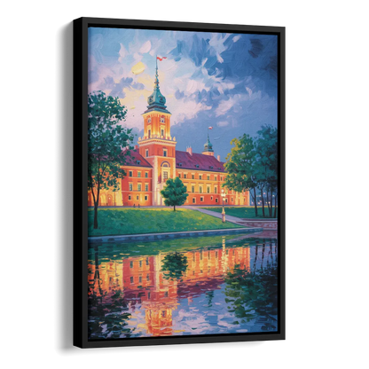 Royal Castle Glow Side - Black Canvas Wall Art
