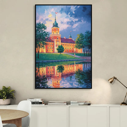 Royal Castle Glow Living Room - Black Canvas Wall Art