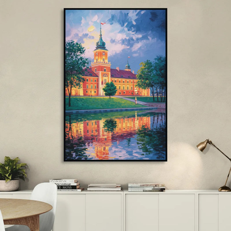 Royal Castle Glow Living Room - Black Canvas Wall Art