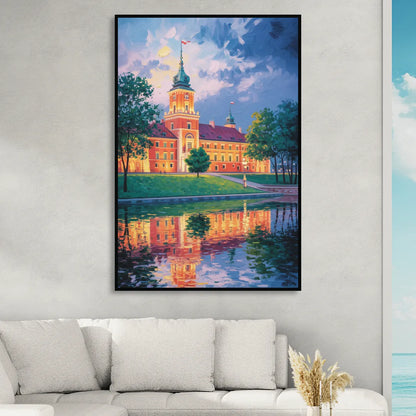 Royal Castle Glow Sitting Room - Black Canvas Wall Art