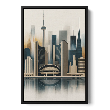 Royal Ontario Museum Front - Black Canvas Wall Art