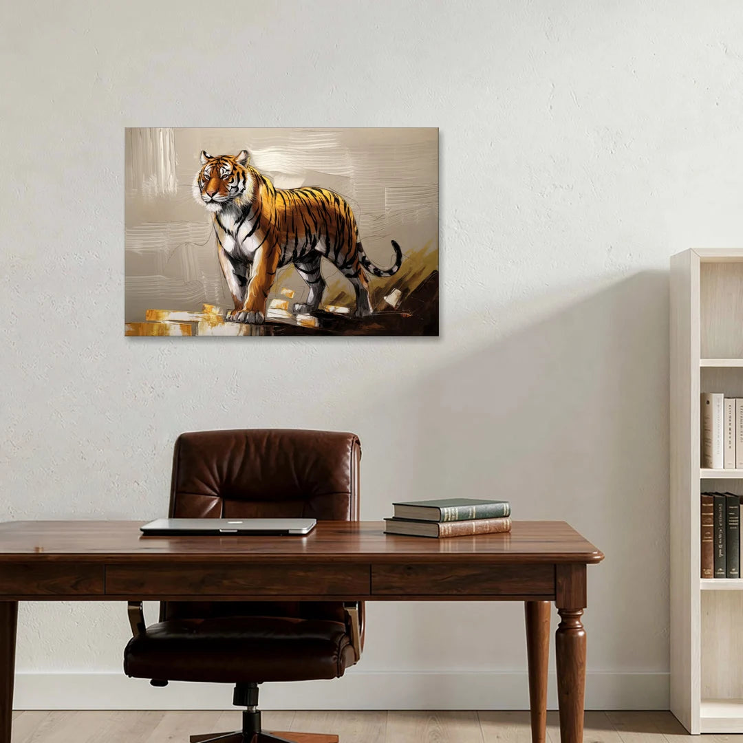 Royal Tiger - Canvas Wall Art - Office - 36x24