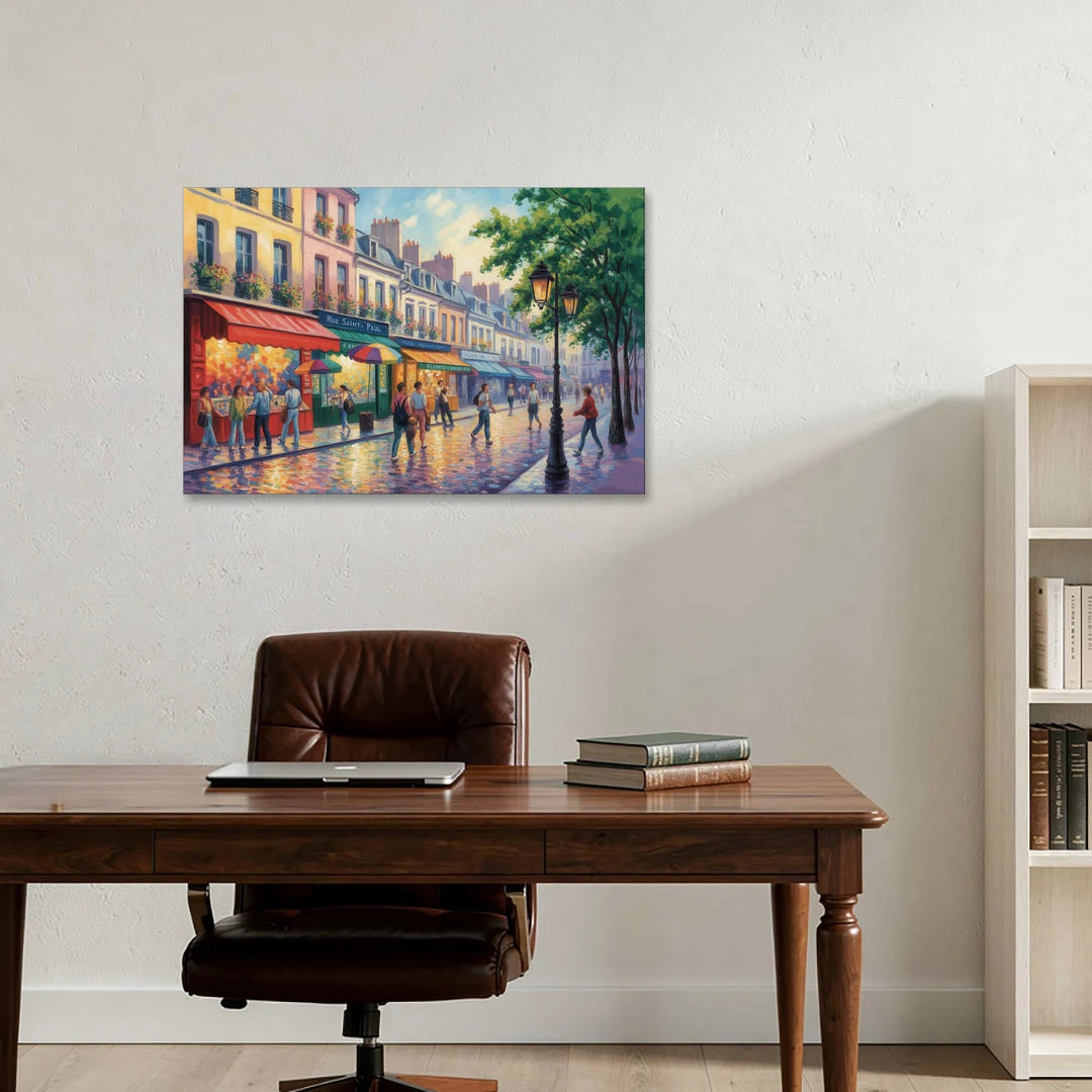 Rue Saint Paul Vibes - Canvas Wall Art - Office - 36x24