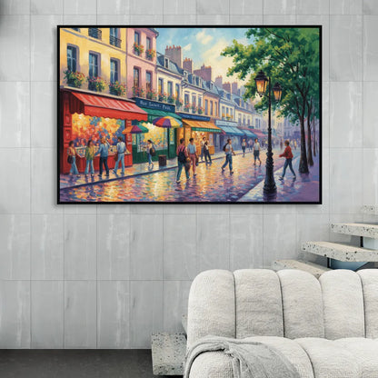 Rue Saint Paul Vibes Living Room - Black Canvas Wall Art