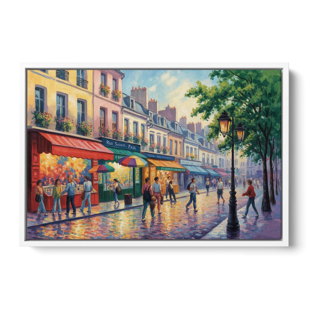 Rue Saint Paul Vibes Front - White Canvas Wall Art