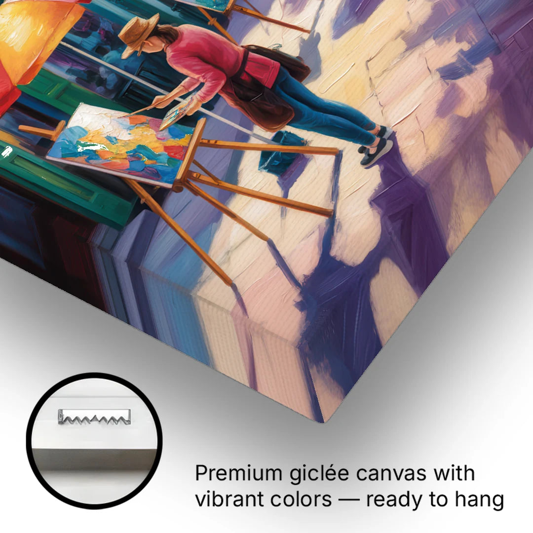 Rue du Tresor Artists Quebec - Canvas Wall Art - Gallery Wrap Corner