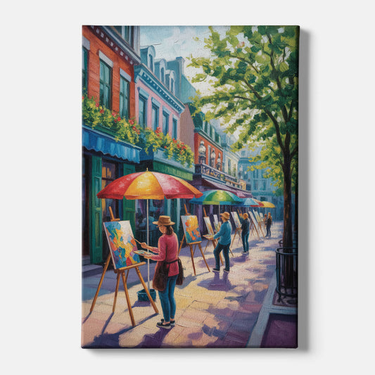 Rue du Tresor Artists Quebec - Canvas Wall Art