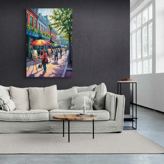 Rue du Tresor Artists Quebec - Canvas Wall Art Living Room