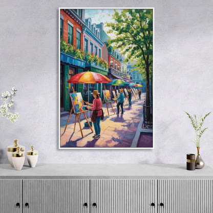 Rue du Tresor Artists Quebec Living Room - White Canvas Wall Art