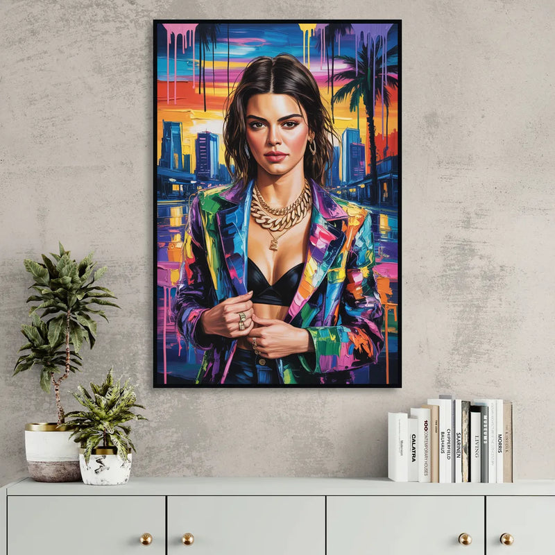 Runway 2.0 Living Room - Black Canvas Wall Art