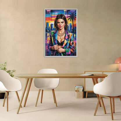 Runway 2.0 - Living Room White Frame Canvas