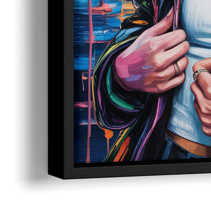 Runway - Close-Up Black Frame Canvas