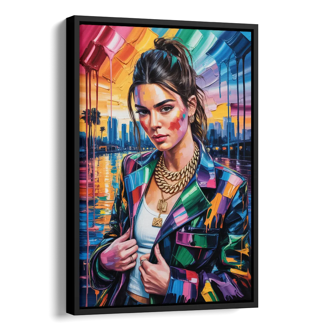 Runway Side - Black Canvas Wall Art