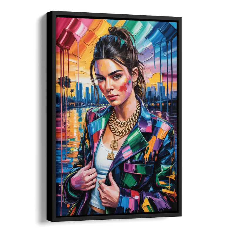 Runway Side - Black Canvas Wall Art