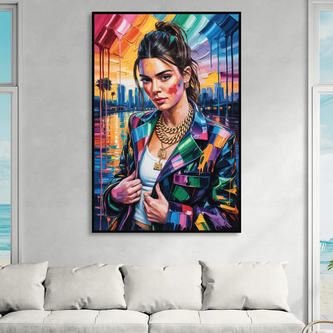 Runway Living Room - Black Canvas Wall Art