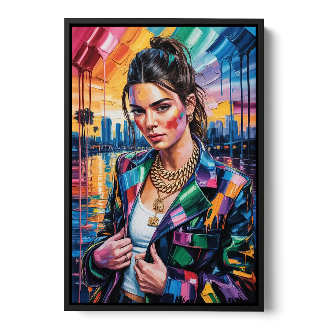 Runway Front - Black Canvas Wall Art