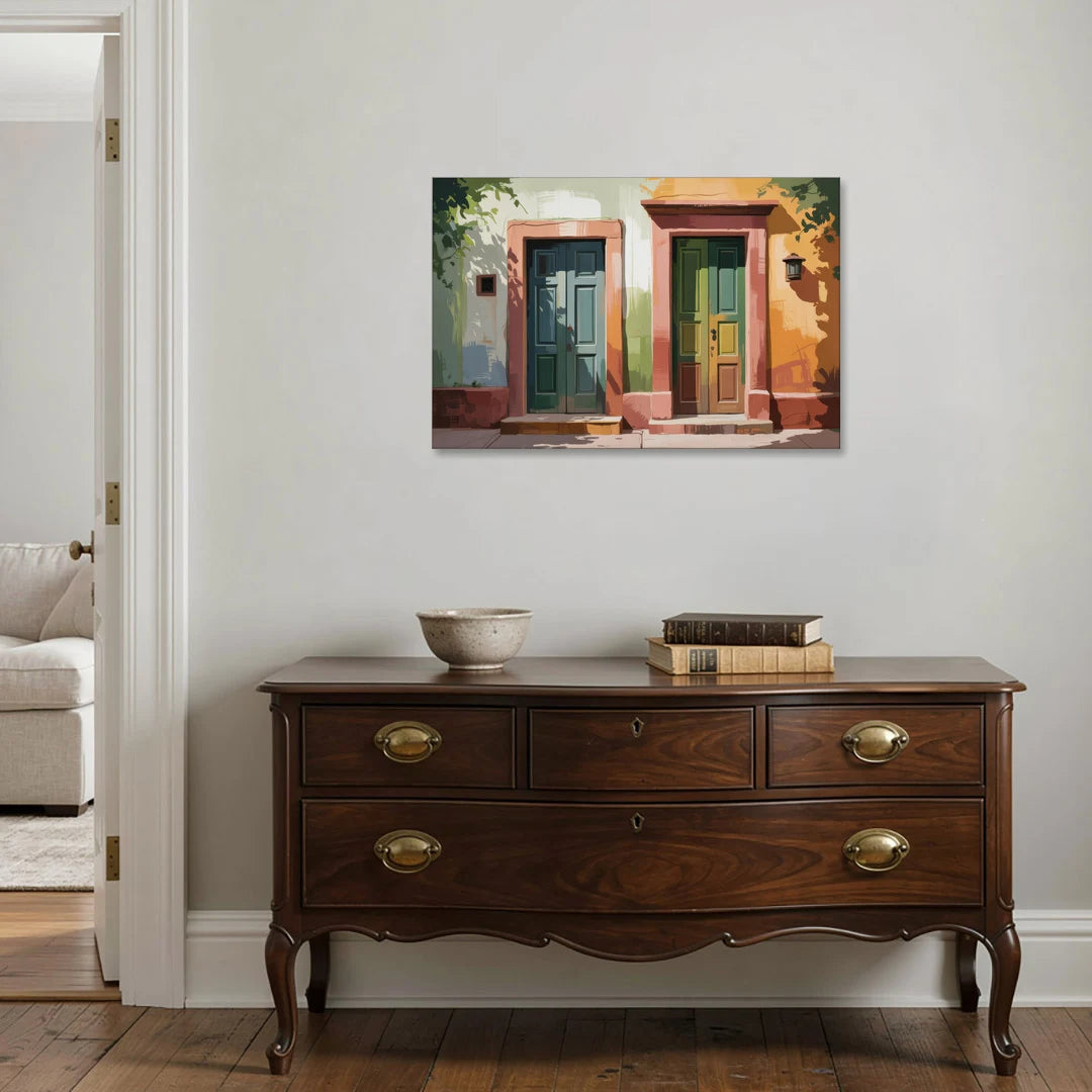 Rustic Colonial Doors - Canvas Wall Art - Coffee Table - 36x24