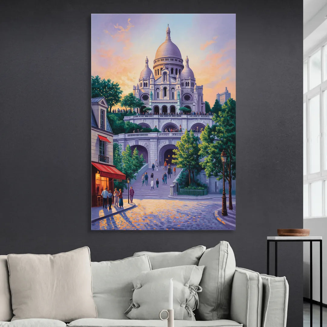 Sacré-Cœur Sunrise Living Room - Canvas Wall Art
