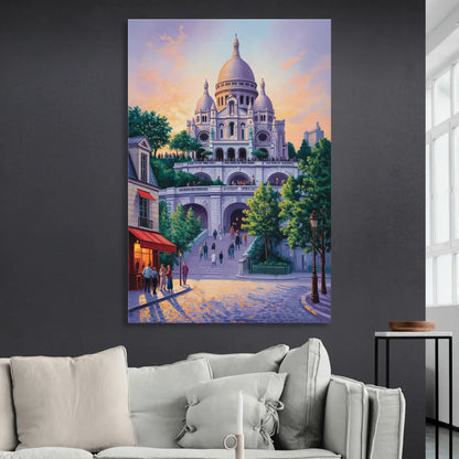 Sacré-Cœur Sunrise Living Room - Canvas Wall Art