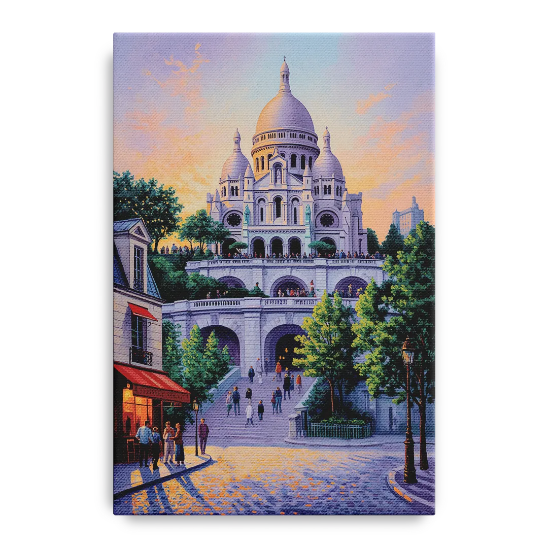 Sacré-Cœur Sunrise Front - Canvas Wall Art