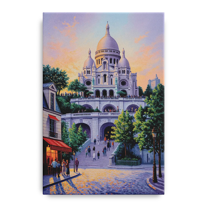 Sacré-Cœur Sunrise Front - Canvas Wall Art