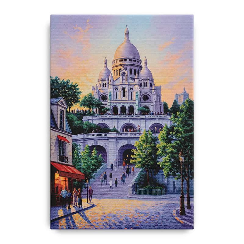 Sacré-Cœur Sunrise Front - Canvas Wall Art