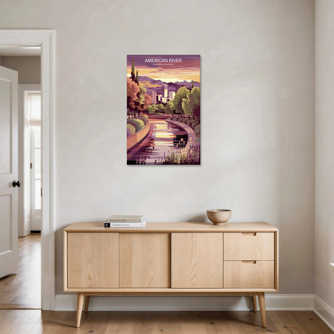 Sacramento American River Scene - Canvas Wall Art - Coffee Table - 24x36