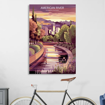 Sacramento American River Scene Sitting Room - Canvas Wall Art