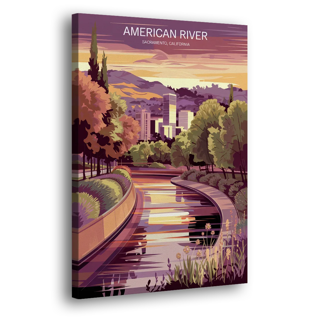 Sacramento American River Scene Side - Canvas Wall Art