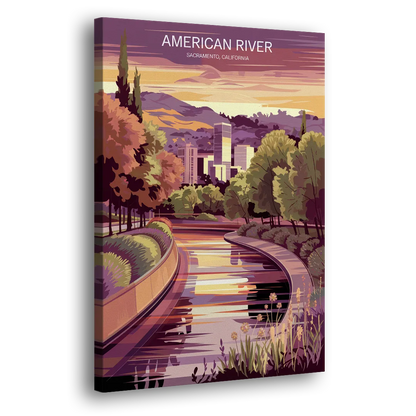 Sacramento American River Scene Side - Canvas Wall Art