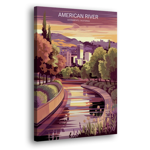 Sacramento American River Scene - Canvas Wall Art