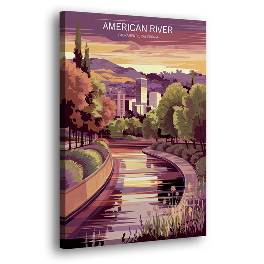 Sacramento American River Scene Side - Canvas Wall Art