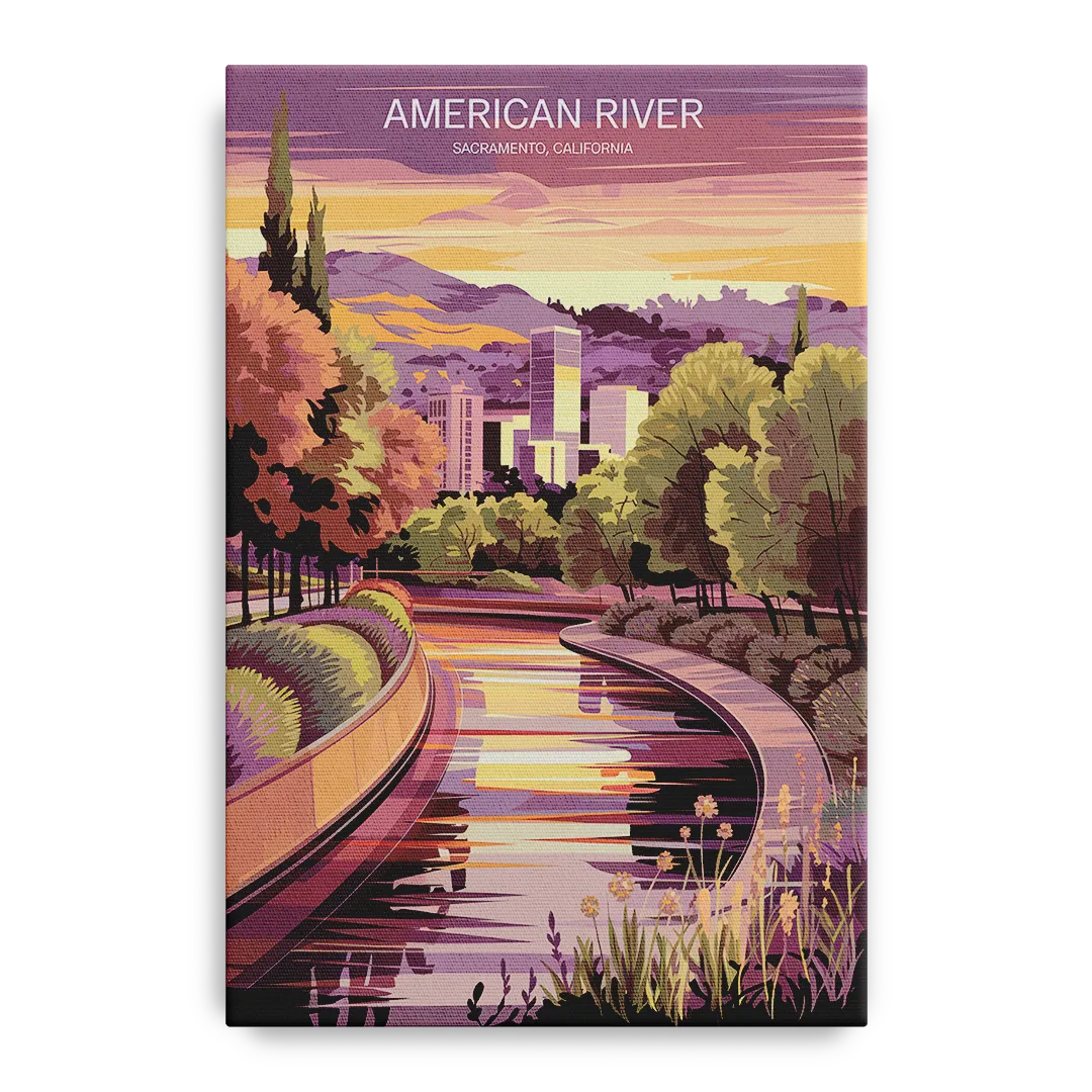 Sacramento American River Scene Front - Canvas Wall Art