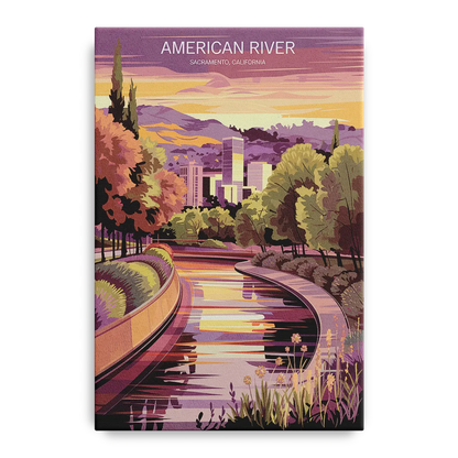 Sacramento American River Scene Front - Canvas Wall Art