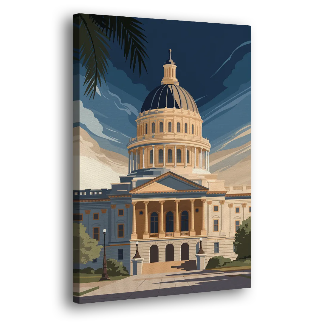 Sacramento Capitol Building Side - Canvas Wall Art