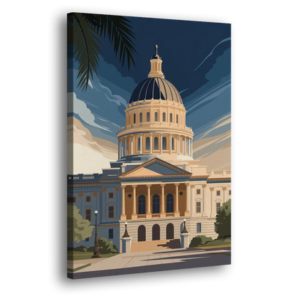 Sacramento Capitol Building Side - Canvas Wall Art